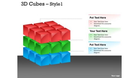 Mba Models And Frameworks 3d Cubes Daigram Business Diagram