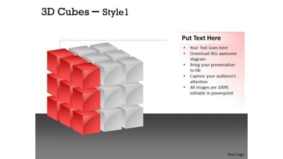 Mba Models And Frameworks 3d Cubes Style Sales Diagram