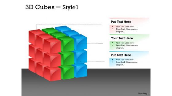 Mba Models And Frameworks 3d Cubes Style Strategy Diagram