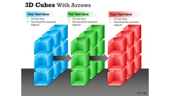 Mba Models And Frameworks 3d Cubes With Arrows Marketing Diagram