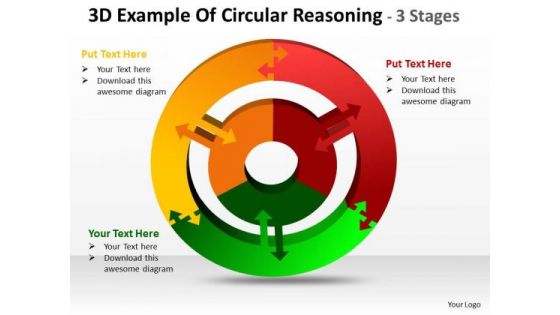 Mba Models And Frameworks 3d Example Of Circular Diagram Reasoning 3 Stages Consulting Diagram