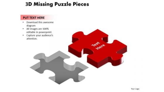 Mba Models And Frameworks 3d Missing Puzzle Piece Business Diagram