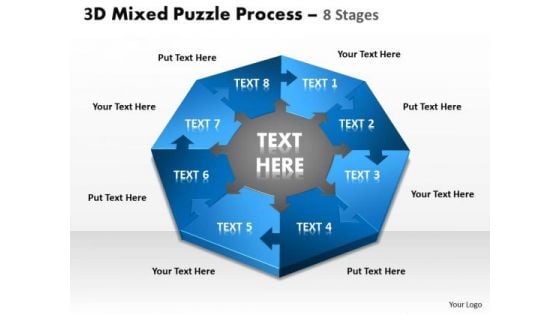 Mba Models And Frameworks 3d Mixed Puzzle Process 8 Consulting Diagram