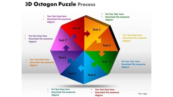 Mba Models And Frameworks 3d Octagon Puzzle Process Strategy Diagram