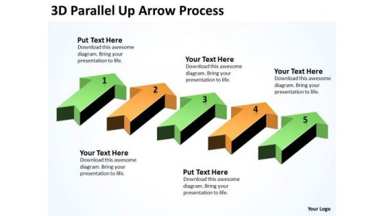 Mba Models And Frameworks 3d Parallel Up Arrow Process Consulting Diagram