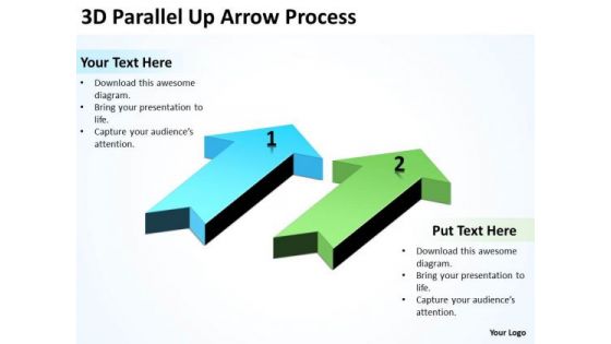 Mba Models And Frameworks 3d Parallel Up Arrow Process Strategy Diagram