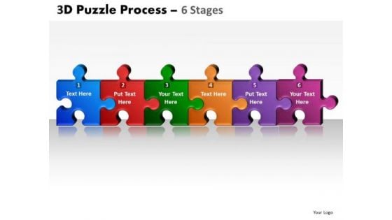 Mba Models And Frameworks 3d Puzzle Process 6 Stages Marketing Diagram