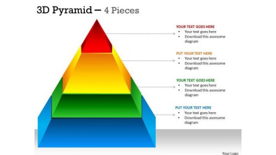 Mba Models And Frameworks 3d Pyramid 4 Stages For Strategy Business Diagram