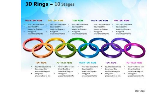 Mba Models And Frameworks 3d Rings 10 Stages Sales Diagram