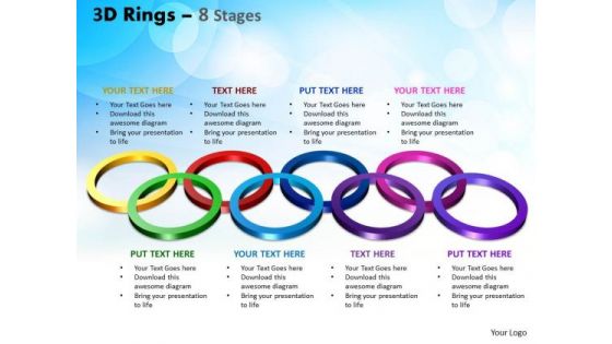 Mba Models And Frameworks 3d Rings 8 Stages Business Diagram