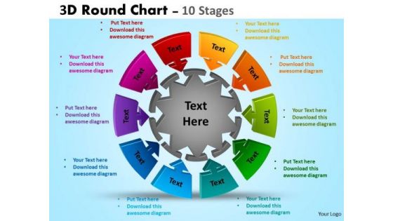 Mba Models And Frameworks 3d Round Chart 10 Stages Consulting Diagram