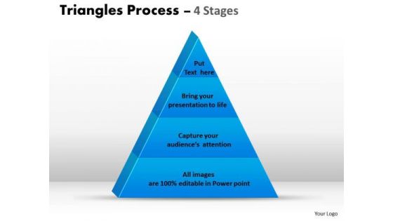 Mba Models And Frameworks 4 Staged Triangle For Business Process Flow Marketing Diagram