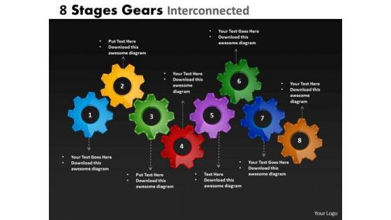 Mba Models And Frameworks 8 Stages Gears Sales Diagram