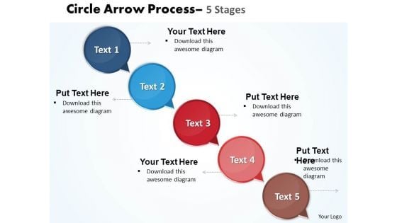 Mba Models And Frameworks Arrow 5 Stages Business Diagram