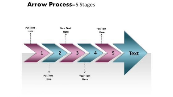 Mba Models And Frameworks Arrow Process 5 Stages Sales Diagram