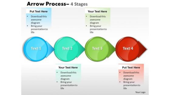 Mba Models And Frameworks Circle Arrow 4 Stages Sales Diagram