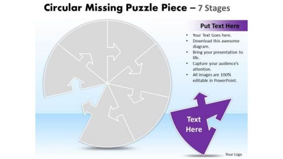 Mba Models And Frameworks Circular Missing Puzzle Piece 7 Stages Business Diagram