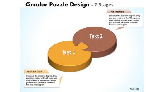 Mba Models And Frameworks Circular Puzzle Design 2 Stages Consulting Diagram