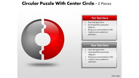 Mba Models And Frameworks Circular Puzzle With Center Circle 2 Business Diagram