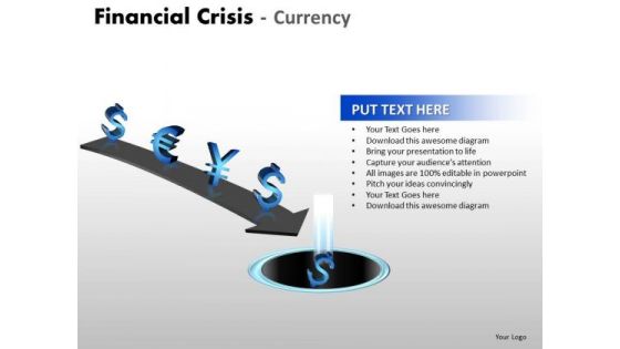 Mba Models And Frameworks Financial Crisis Currency Business Diagram