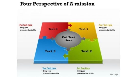 Mba Models And Frameworks Four Perspective Of A Templates Mission Marketing Diagram