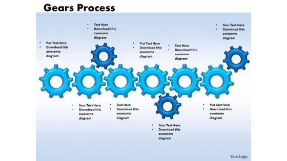 Mba Models And Frameworks Gears Process 6 Stages Sales Diagram