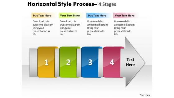 Mba Models And Frameworks Horizontal Style 4 Stages Business Diagram