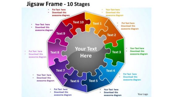 Mba Models And Frameworks Jigsaw Frame 10 Diagram Stages Business Framework Model