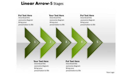 Mba Models And Frameworks Linear Arrow 5 Stages Business Diagram