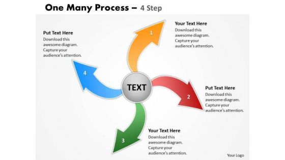 Mba Models And Frameworks One Many Process 4 Step Strategy Diagram