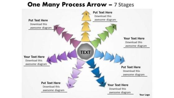 Mba Models And Frameworks One Many Process Arrow 7 Stages Consulting Diagram