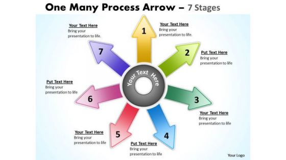 Mba Models And Frameworks One Many Process Arrow 7 Stages Sales Diagram