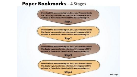 Mba Models And Frameworks Paper Bookmarks 4 Stages Sales Diagram