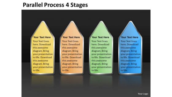 Mba Models And Frameworks Parallel Process 4 Stages Business Framework Model