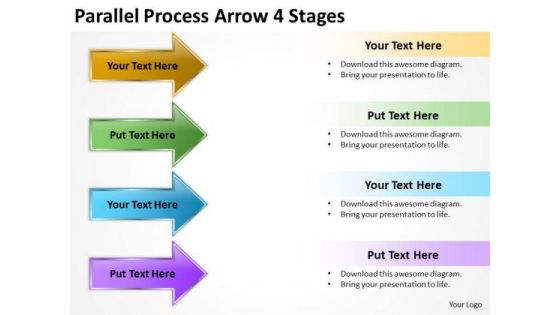 Mba Models And Frameworks Parallel Process Arrow 4 Stages Business Diagram