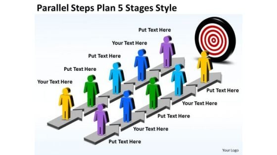 Mba Models And Frameworks Parallel Steps Plan 5 Stages Style Strategy Diagram