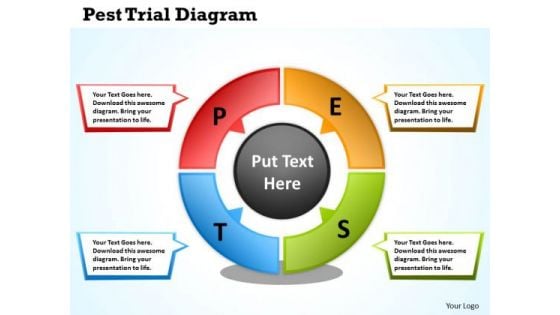 Mba Models And Frameworks Pest Trial Diagram Business Diagram