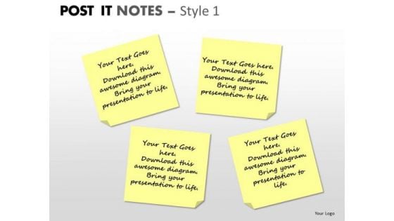 Mba Models And Frameworks Post It Notes Style Marketing Diagram