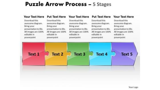 Mba Models And Frameworks Puzzle 5 Stages Strategy Diagram