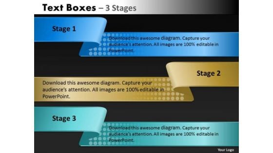 Mba Models And Frameworks Text Boxes 3 Stages Sales Diagram