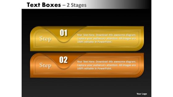 Mba Models And Frameworks Textboxes 2 Stages Marketing Diagram