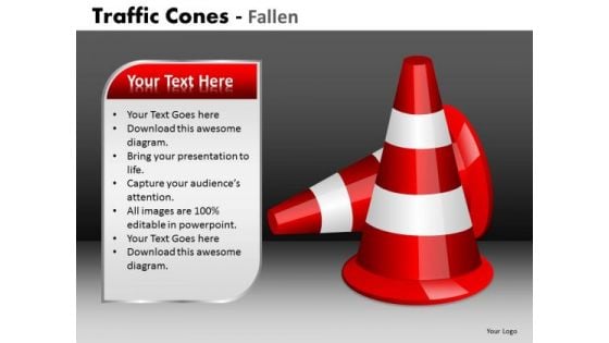 Mba Models And Frameworks Traffic Cones Fallen Business Diagram