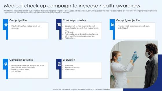 Medical Check Up Campaign To Increase Health Healthcare Promotion Pictures Pdf