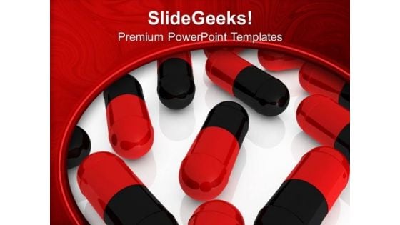 Medical Pills Of Black And Red Color PowerPoint Templates Ppt Backgrounds For Slides 0713