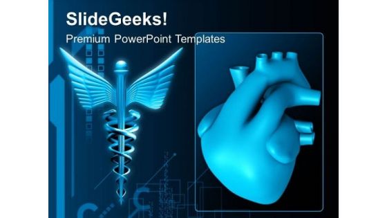 Medical Sign With 3d Heart PowerPoint Templates Ppt Backgrounds For Slides 0513