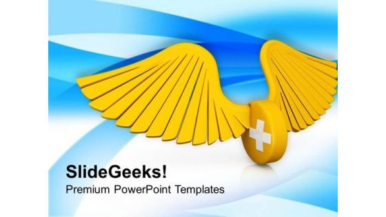Medical Symbol With Wings PowerPoint Templates Ppt Backgrounds For Slides 0813