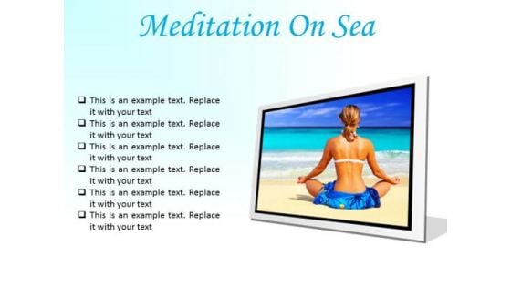 Meditation On Sea Beach PowerPoint Presentation Slides F