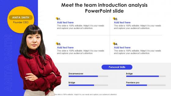 Meet The Team Introduction Analysis Powerpoint Slide