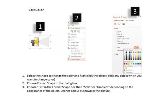 Megaphone With Icons For Communication PowerPoint Template