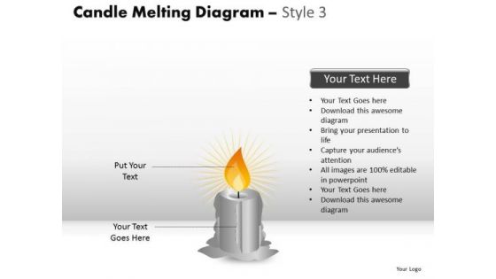 Melting Away Candle Diagram PowerPoint Slides And Ppt Diagram Templates